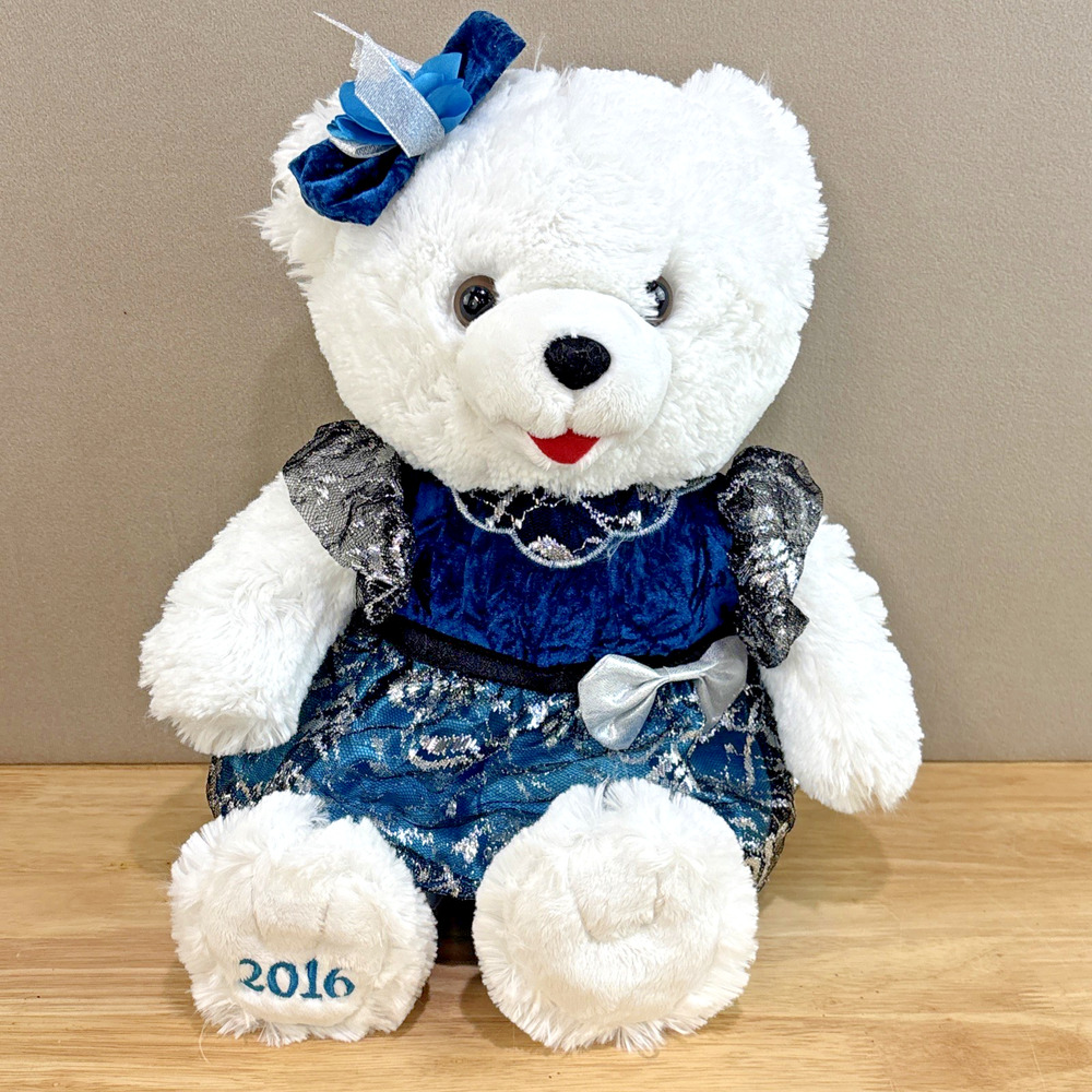 Dan Dee Snowflake Teddy 2016 TEDDY BEAR White Girl 20" Blue Dress